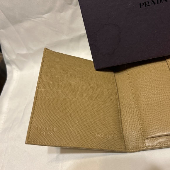 PRADA CAMMELLO NYLON TRIFOLD WALLET with box - Picture 4 of 11